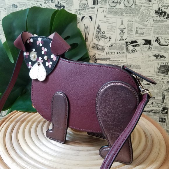 Kate Spade Cherrywood Brown Pup Floral Crossbody - Picture 10 of 10